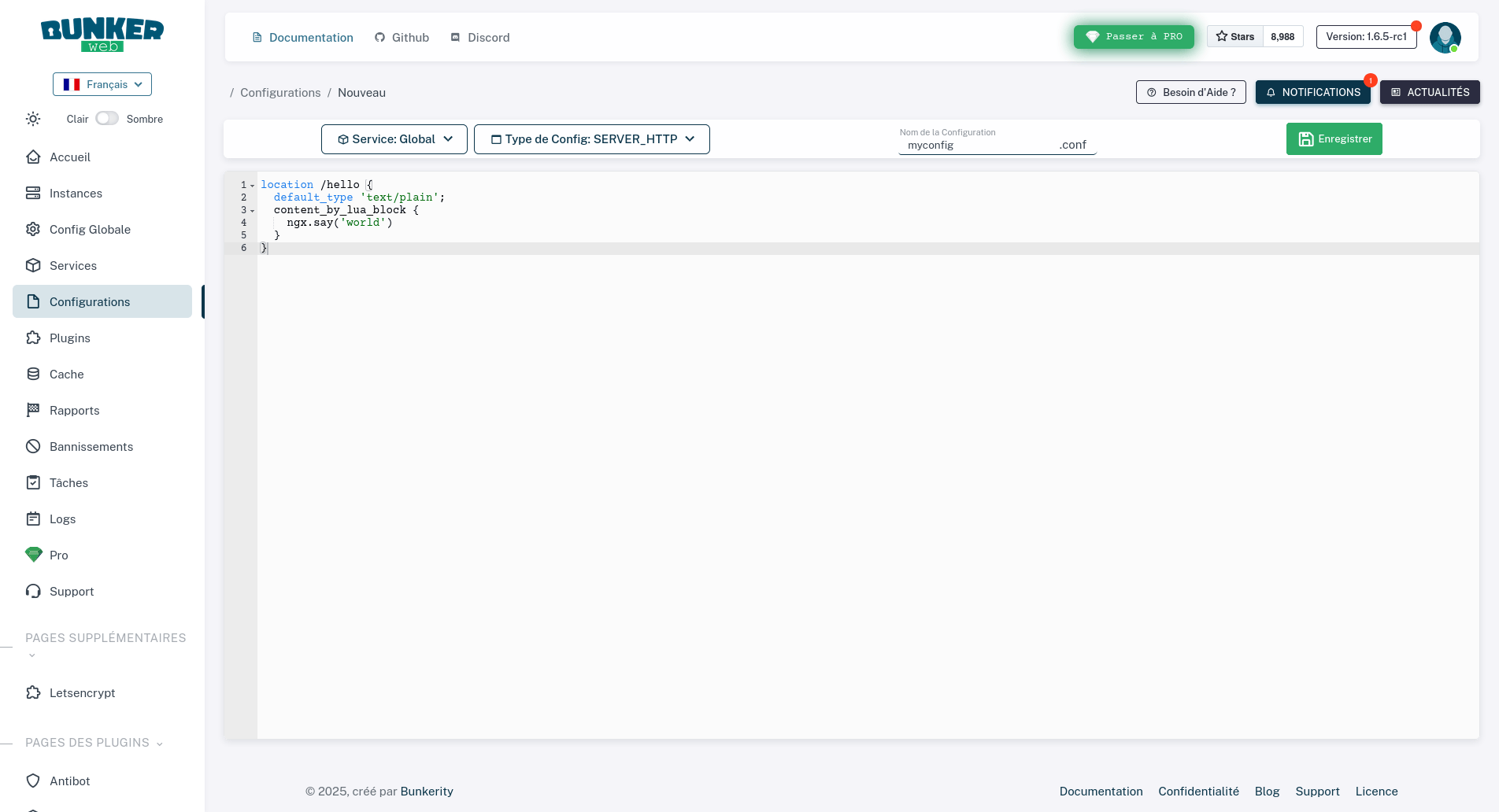 Configurations personnalisées via l'interface Web