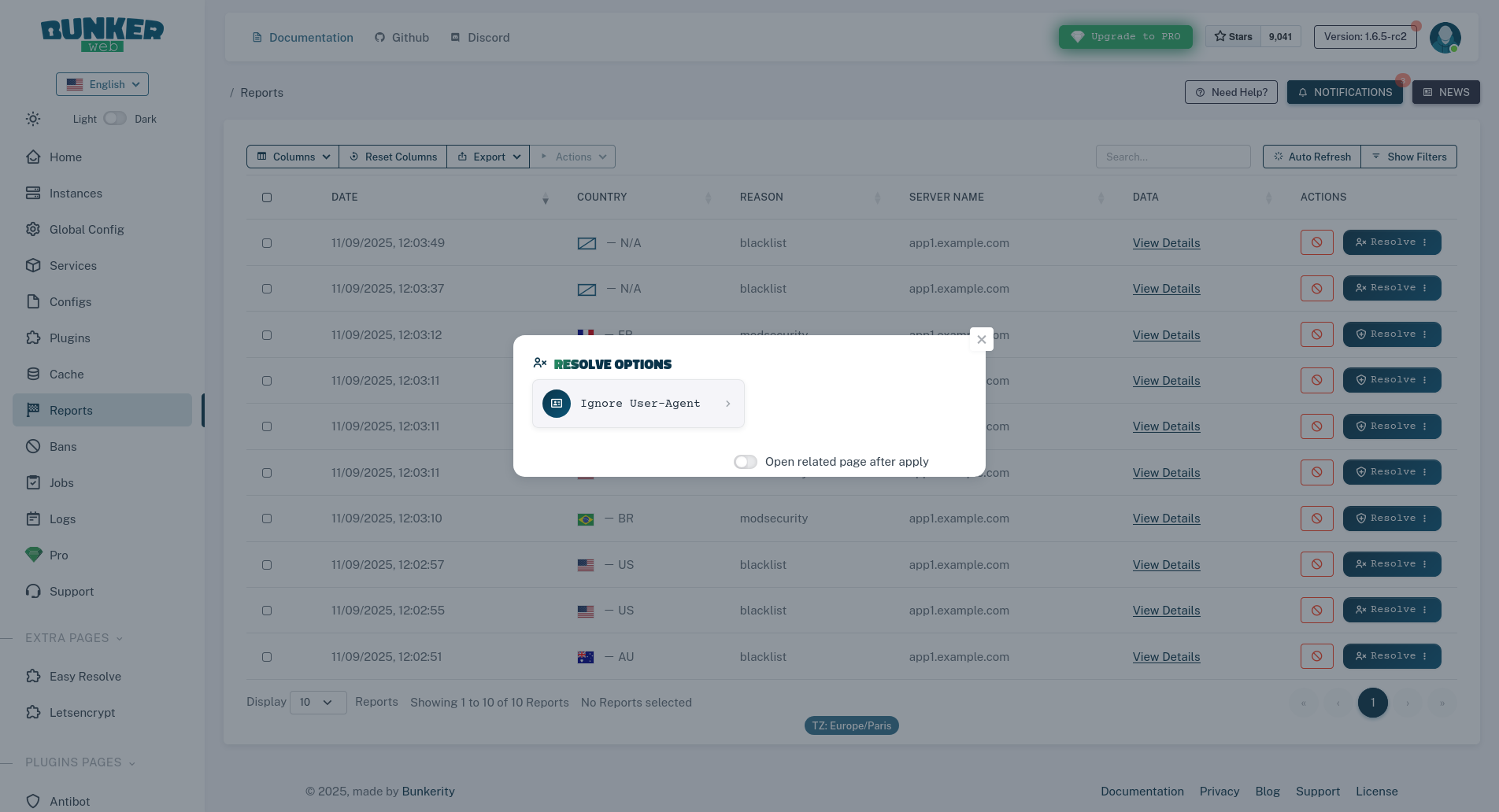Blacklist resolve - User‑Agent