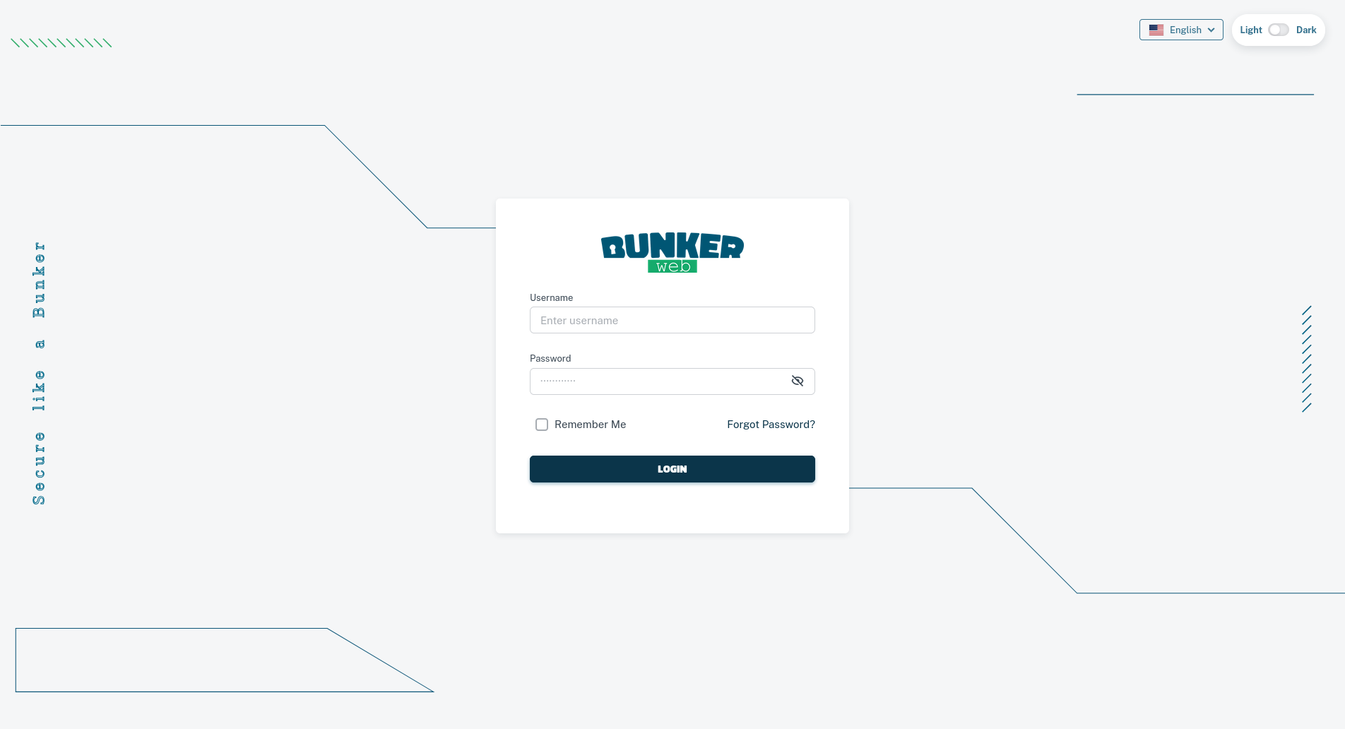 Web interface login page