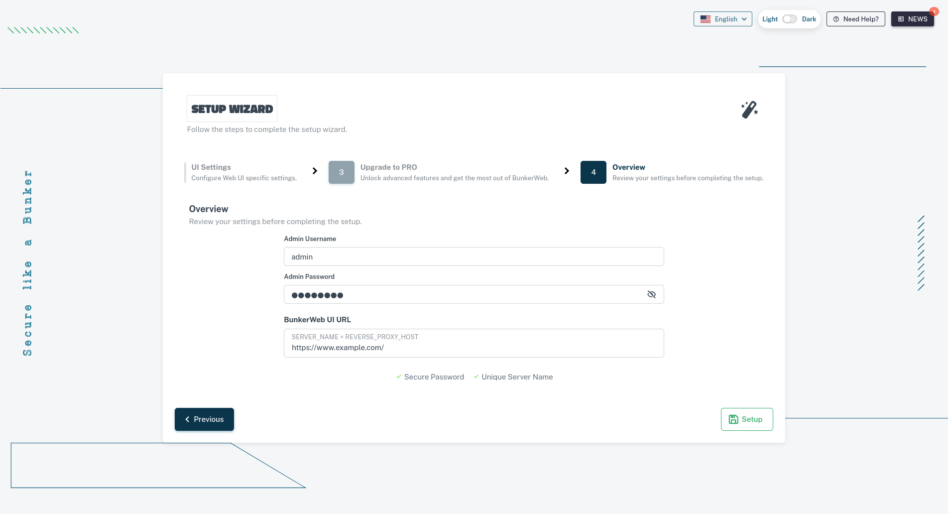 Setup Wizard final step