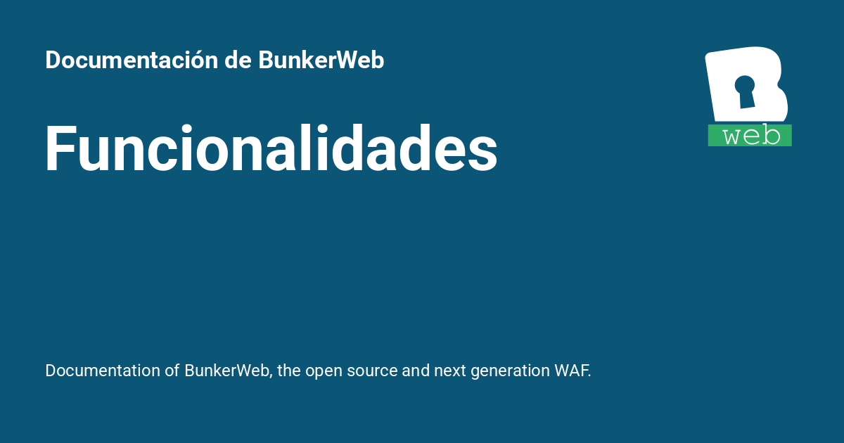 Funcionalidades - Documentación de BunkerWeb
