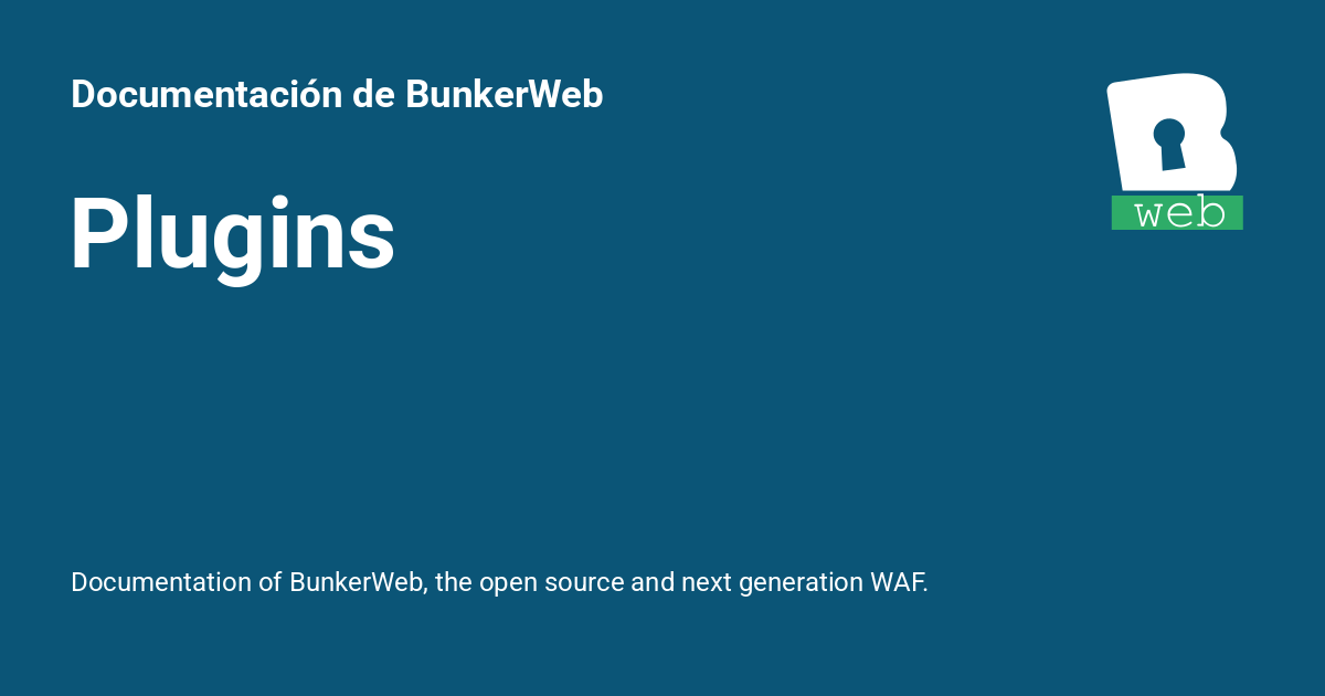 Plugins - Documentación de BunkerWeb