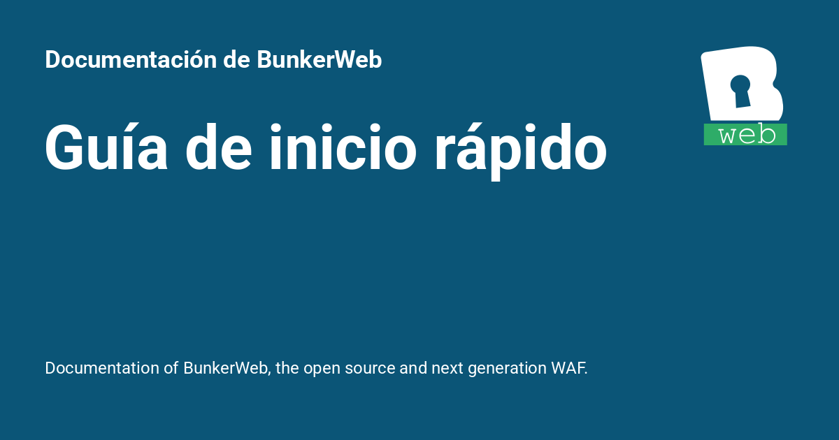 Guía de inicio rápido - Documentación de BunkerWeb