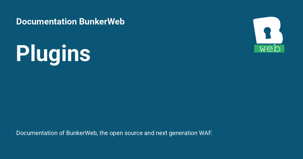 Plugins - Documentation BunkerWeb