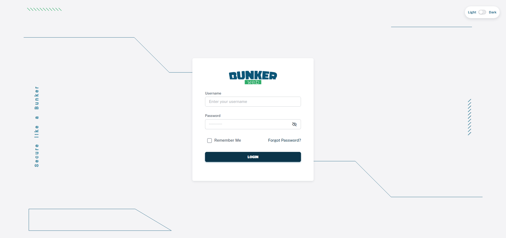 Web interface login page